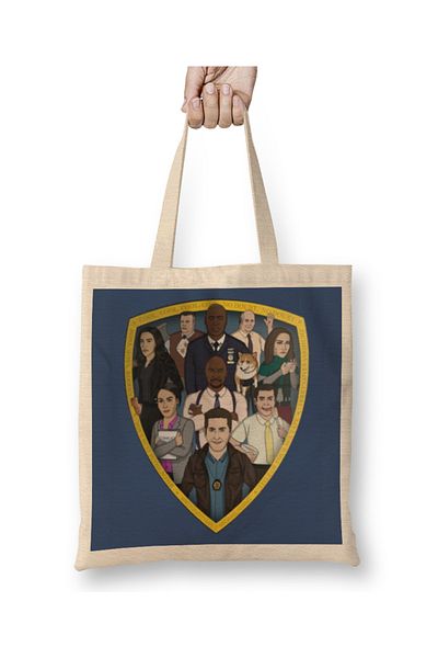 Baskı Dükkanı Brooklyn Nine Nine Art The Cast υφασμάτινη τσάντα με μακριά λαβή