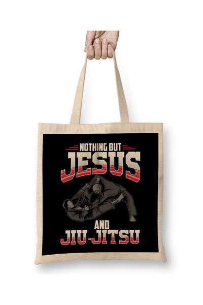 Baskı Dükkanı Ništa osim Isusa i Jiu Jitsu majica za mešovite borilačke vešti...
