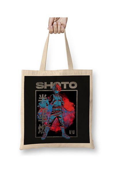 Baskı Dükkanı Shoto Todoroki My Hero Academia υφασμάτινη τσάντα με μακριά λαβή