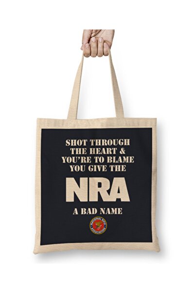 Baskı Dükkanı حقيبة يد NRA ذات مقبض طويل من Shot Through The Heart