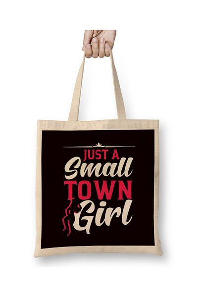 Baskı Dükkanı Girl Town Small Cowgirl Western Country Music Line Dancing υφασμάτινη τσάντα με μακριά λαβή