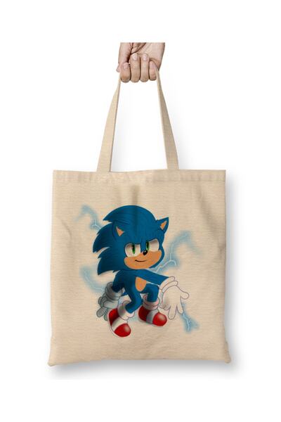 Baskı Dükkanı Sonic The Hedgehog Blue Blur Тканинна сумка з довгими ручками