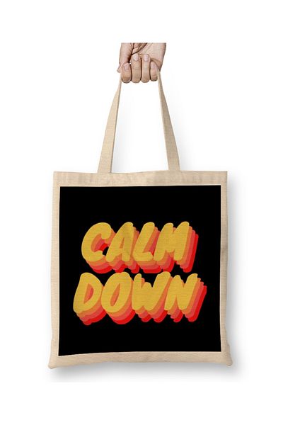 Baskı Dükkanı Υφασμάτινη τσάντα Ψυχικής Υγείας Calm Down με μακριά λαβή