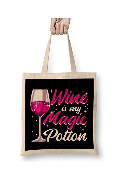 Baskı Dükkanı Smešno vino je moj magični napitak Halloween vino igra reči tka...