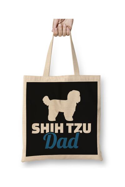 Baskı Dükkanı Shih Tzu Dad tkanina Torba dugačka Sa ručkom