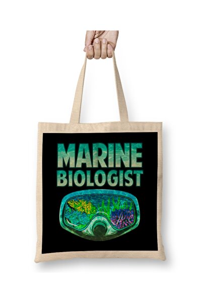 Baskı Dükkanı Sjajna tkanina za podvodnu biologiju, marin biolog, Torba dugač...