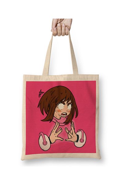 Baskı Dükkanı Υφασμάτινη τσάντα My Hero Academia Uraraka Faces με μακριά λαβή