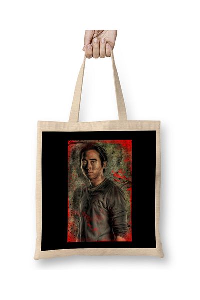 Baskı Dükkanı Glenn Rhee Κόκκινη υφασμάτινη τσάντα με μακριά λαβή