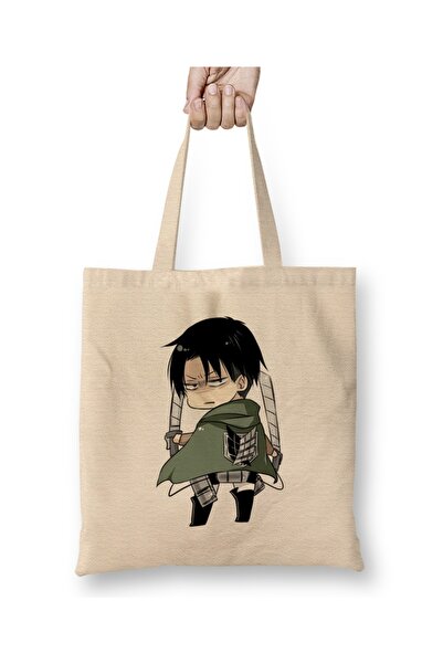 Baskı Dükkanı Атака Титанів Чібі Леві 02 Сумка без ручок з довгими ручками