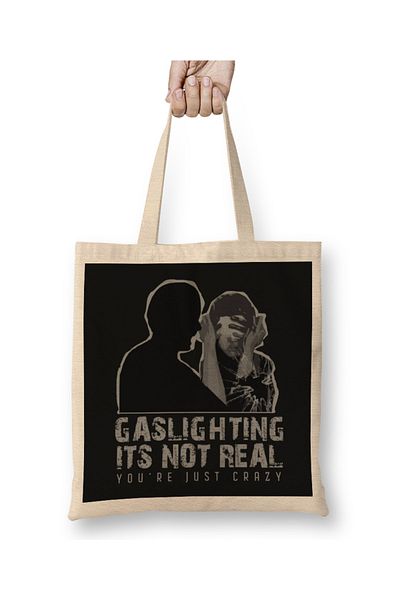 Baskı Dükkanı Gaslighting Is Not Real υφασμάτινη τσάντα με μακριά λαβή