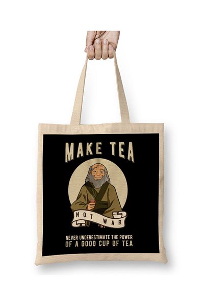 Baskı Dükkanı Avatar The Last Airbender Uncle iroh υφασμάτινη τσάντα με μακριά λαβή