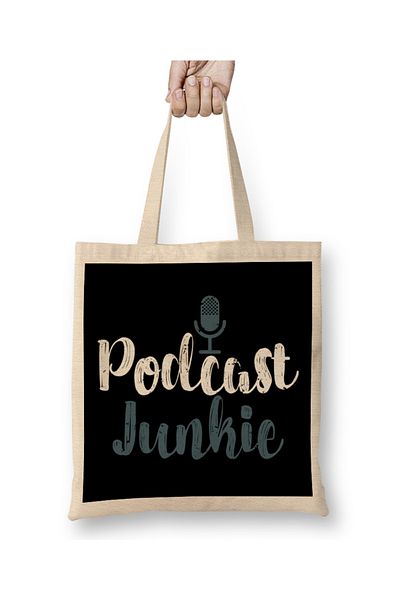 Baskı Dükkanı Αστεία Podcast Junkie Podcasters υφασμάτινη τσάντα με μακριά λαβή