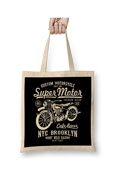 Baskı Dükkanı Super Motor Brooklyn tkanina Torba duga Sa ručkom