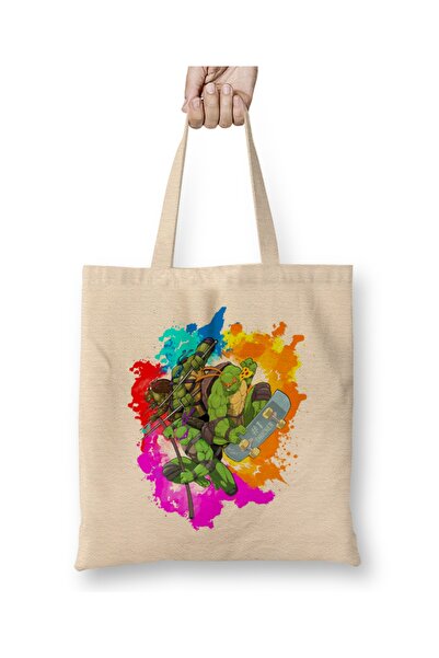 Baskı Dükkanı Ninja Turtle Power Cloth Torba Dugačka Sa ručkom