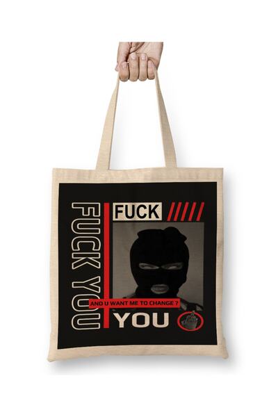 Baskı Dükkanı Τσάντα υφασμάτινη Fuuck με μακριά λαβή