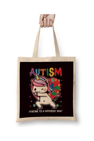 Baskı Dükkanı Autistični jednorog, svest o autizmu, slagalica sa trakom u obl...