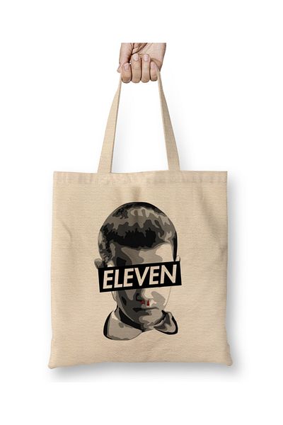 Baskı Dükkanı Geantă din pânză Eleven Stranger Things cu mâner lung