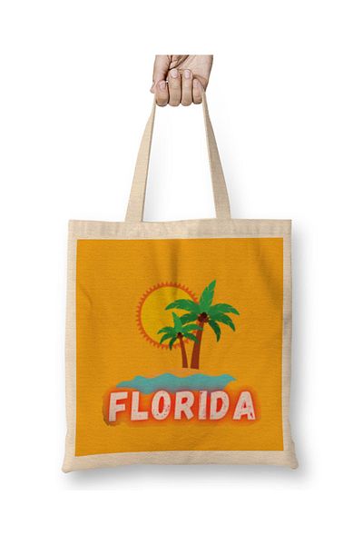Baskı Dükkanı Geantă din pânză Florida Love Gift cu mâner lung