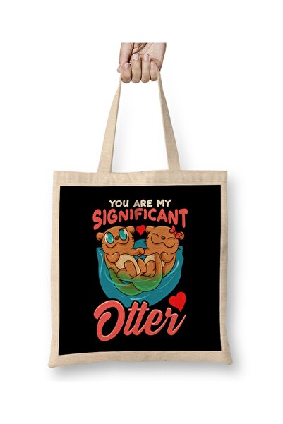 Baskı Dükkanı Slatka i smešna torba "Ti si moj značajan vidra" sa igra reči T...