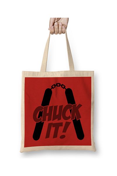 Baskı Dükkanı Nunchucks Chuck It V2 υφασμάτινη τσάντα με μακριά λαβή