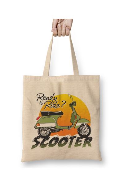 Baskı Dükkanı Vespa Mod Logo Tkanina Torba Duga Sa ručkom