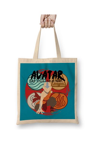 Baskı Dükkanı Geantă din pânză Avatar the Last Air Bender cu mâner lung