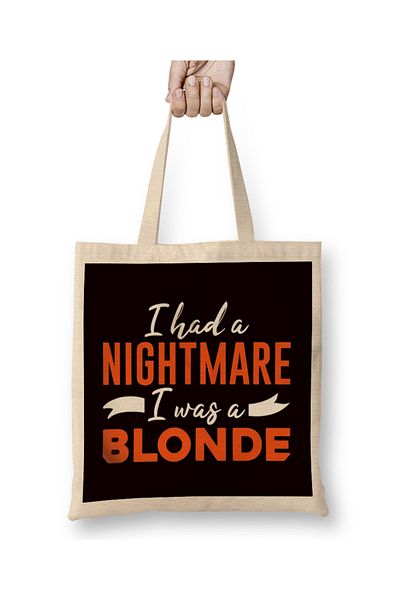 Baskı Dükkanı Nightmare Blonde Redhead Red Haired Irish Ginger Red Hair Geantă din pânză cu mâner lung