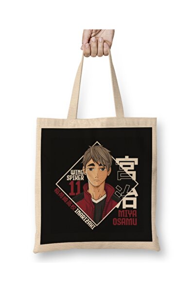 Baskı Dükkanı Anime Haikyuu Inarizaki High Miya Osamu Tkanina Torba Duga Sa r...