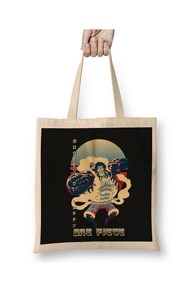 Baskı Dükkanı One Piece Monkey D Luffy 04 υφασμάτινη τσάντα μακριά λαβή