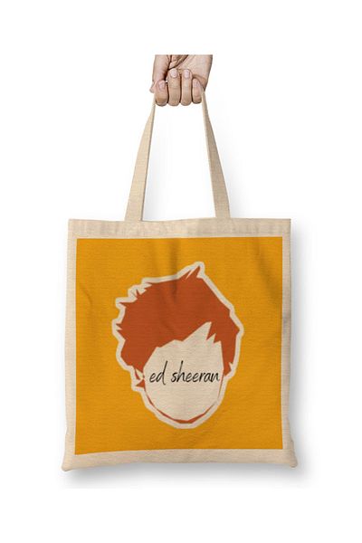 Baskı Dükkanı Geantă din pânză Ed Sheeran Art Logo Face cu mâner lung