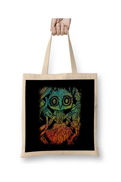 Baskı Dükkanı Trippy Psychedelic Spider Aesthetic Artistic υφασμάτινη τσάντα με μακριά λαβή