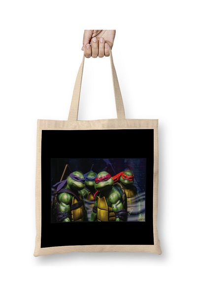 Baskı Dükkanı Υφασμάτινη τσάντα Teenage Mutant Ninja Turtles με μακριά λαβή