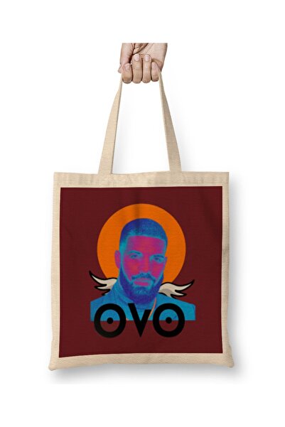 Baskı Dükkanı Drake OVO LOGO Tkanina Torba Duga Sa ručkom