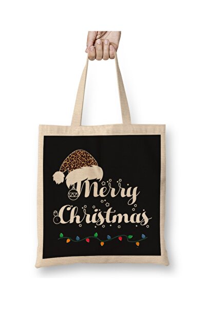 Baskı Dükkanı Koncepcija za doček Nove godine Srećan Božić 018 Tkanina Torba ...