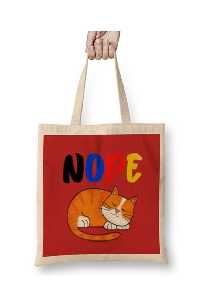 Baskı Dükkanı Funny Cat Lover Gifts Geantă din pânză cu mâner lung