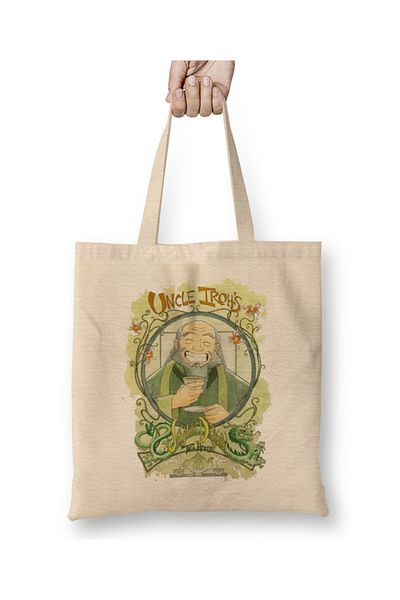 Baskı Dükkanı Avatar The Last Airbender Unlce Iroh Dragon Tea Geantă cu mâner lung