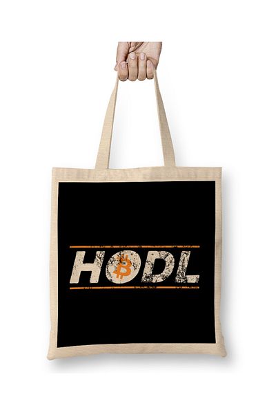 Baskı Dükkanı Vintage HODL Bitcoin Crypto Hold BTC ταλαιπωρημένη υφασμάτινη τσάντα με μακριά λαβή