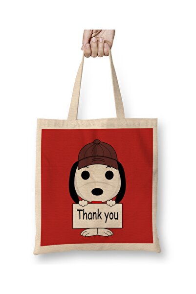 Baskı Dükkanı Hvala ti, Snoopy, tkanina Torba duga Sa ručkom