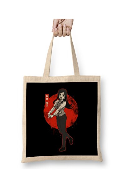 Baskı Dükkanı Touko Sakurai Crvena Mesečeva Tkanina Torba Duga Sa ručkom