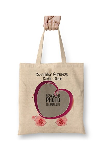 Baskı Dükkanı Poklon za Dan zaljubljenih za partnera 074 Tkanina Torba Dugačk...