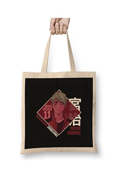 Baskı Dükkanı Anime Haikyuu Miya Osamu Timske Boje Tkanina Torba Duga Sa ručkom
