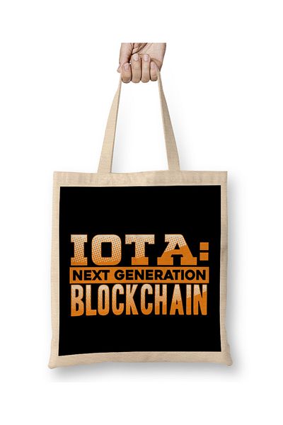 Baskı Dükkanı Υφασμάτινη τσάντα κρυπτονομισμάτων Blockchain επόμενης γενιάς IOTA με μακριά λαβή