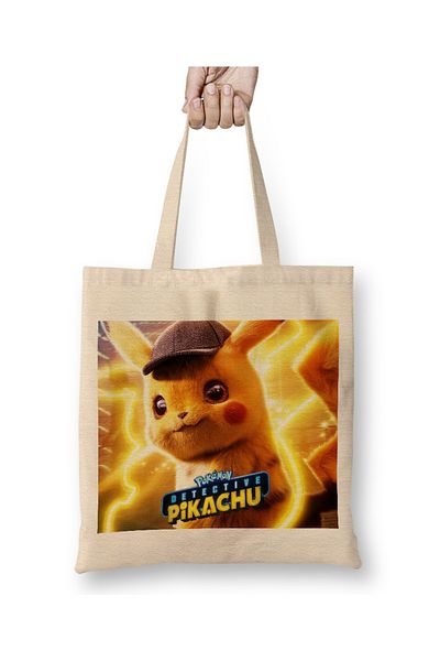 Baskı Dükkanı Geantă din pânză Pokemon Pikachu cu mâner lung