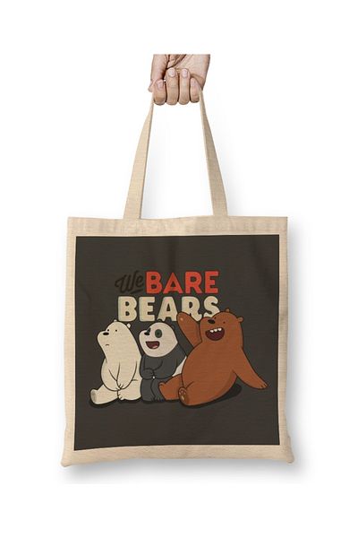 Baskı Dükkanı Geantă din pânză We Bare Bears cu mâner lung