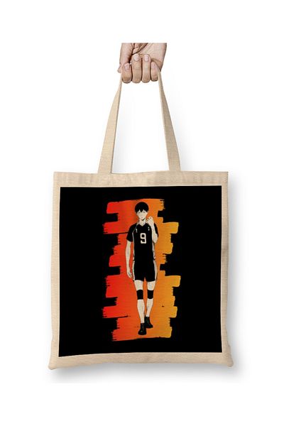 Baskı Dükkanı Geantă din pânză Tobio Kageyama Haikyu cu mâner lung