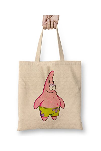 Baskı Dükkanı Spongebob zvezda Spongebob tkanina Torba duga Sa ručkom