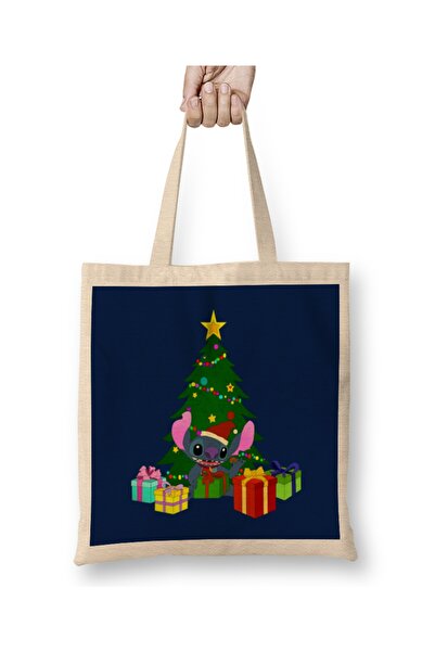 Baskı Dükkanı Stitch X'mas 01 Тканинна сумка з довгими ручками