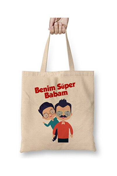 Baskı Dükkanı Poklon za Očev dan za oca 027 Tkanina Torba Duga Sa ručkom