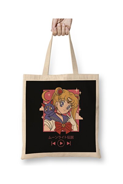 Baskı Dükkanı Sailor Moon Senshi tkanina Torba duga Sa ručkom