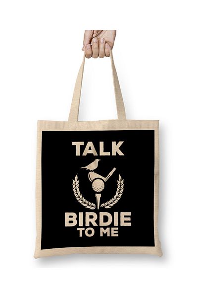 Baskı Dükkanı Cute Talk Birdie To Me Funny Golfing Pun Γκολφερ υφασμάτινη τσάντα με μακριά λαβή